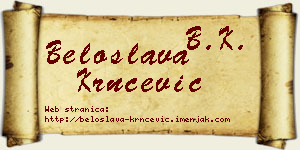 Beloslava Krnčević vizit kartica